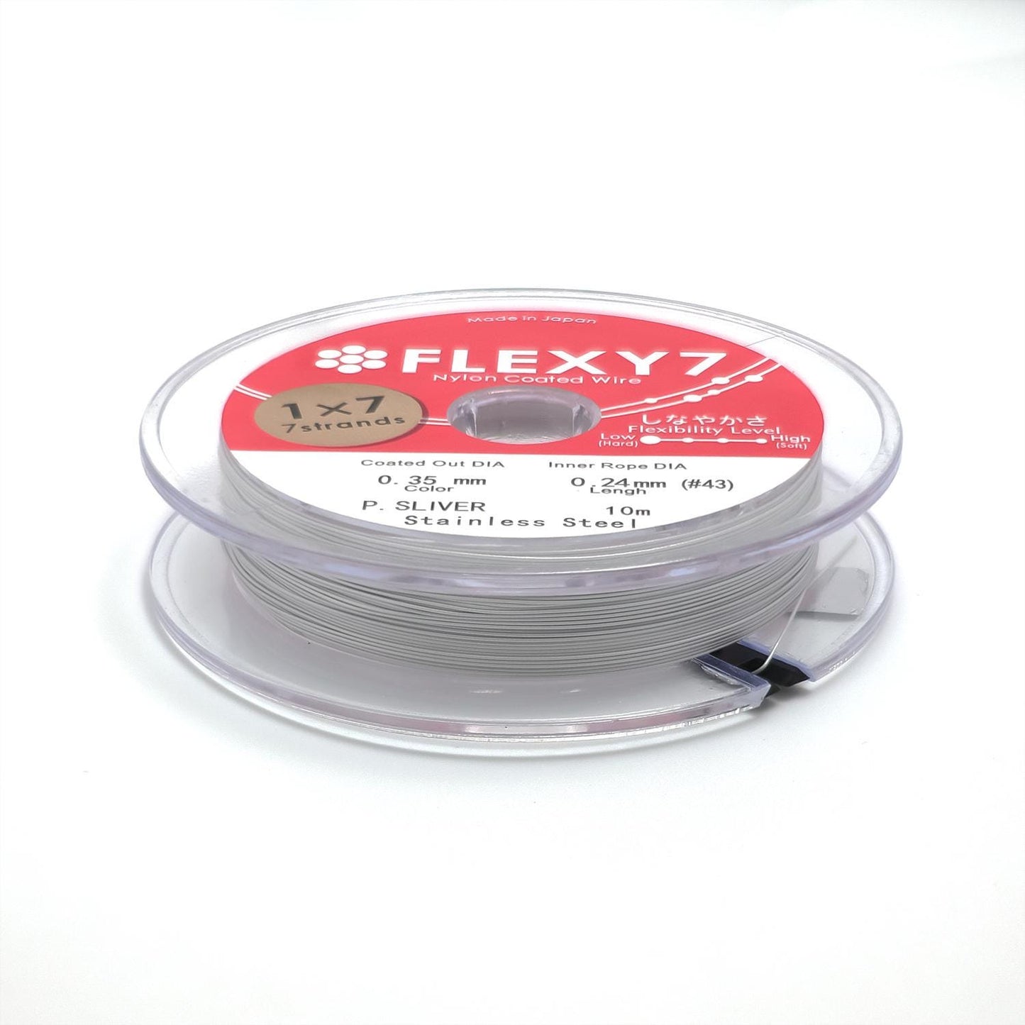 10 meter High Quality 0.25, 0.3, 0.35, 0.4, 0.45mm Gold Silver Nylon Coated Stainless Steel Wire made in Japan for String Beads Pearl SP-014
