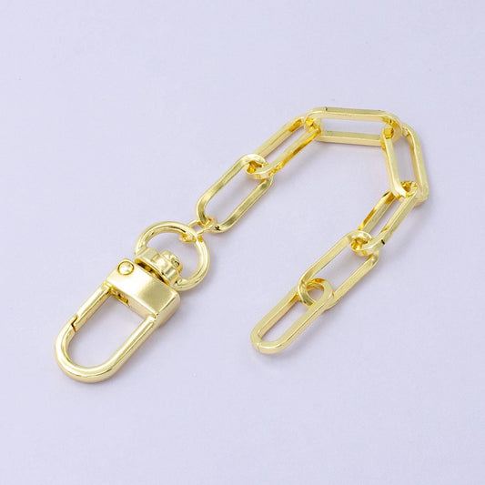 Bold 24k Gold Filled Paper Clip chain 5 inch for Bag Charm Supply DIY Supply for Purse Charm Jewelry Making WA-2756