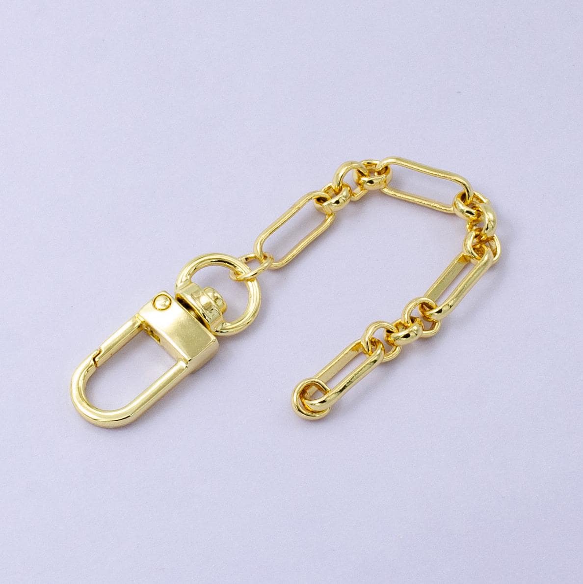 Bold 24k Gold Filled Figure 8 chain 5 inch for Bag Charm Supply DIY Supply for Purse Charm Jewelry Making WA-2757