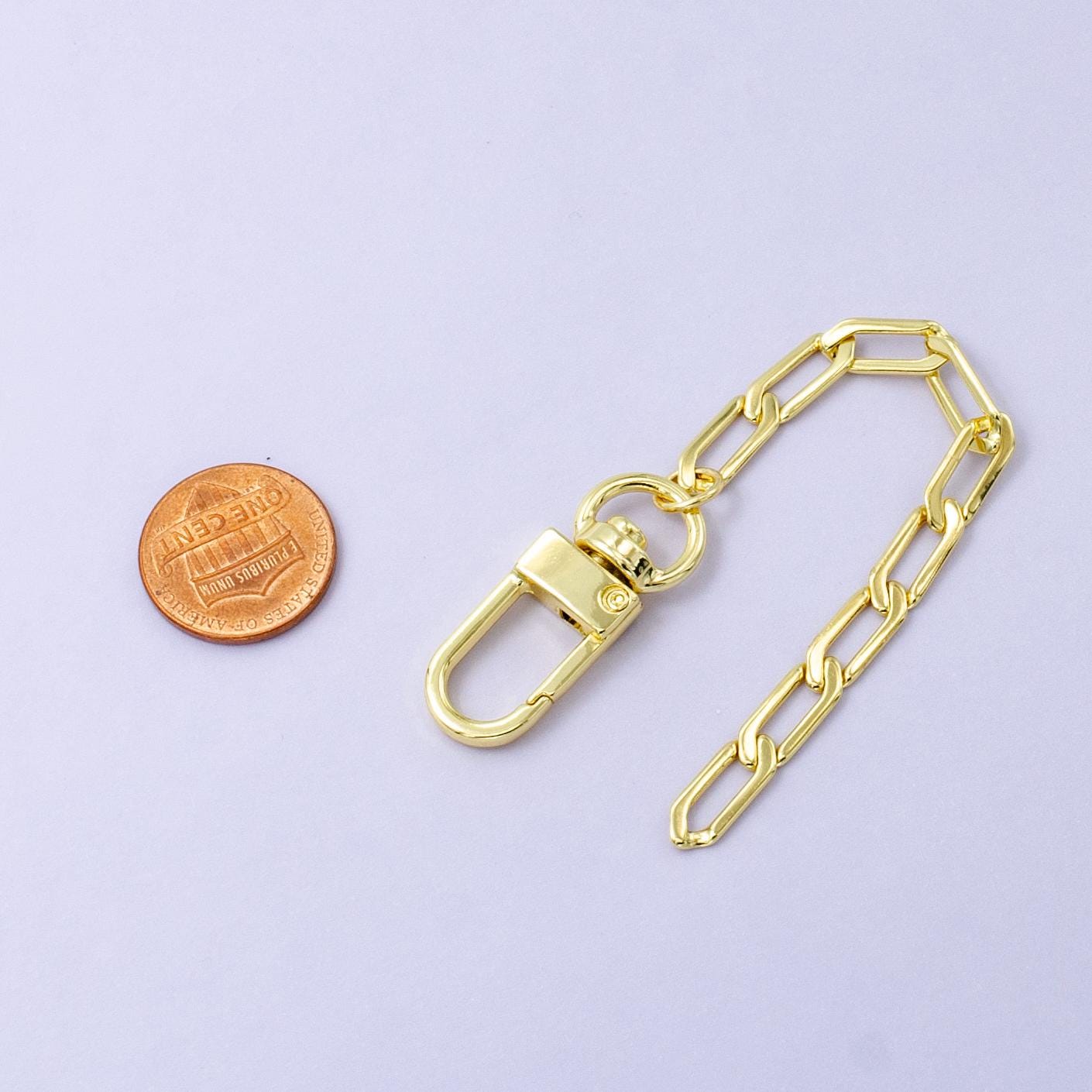 Modern 24k Gold Filled Paper Clip chain 5 inch for Bag Charm Supply DIY Supply for Purse Charm Jewelry Making WA-2759