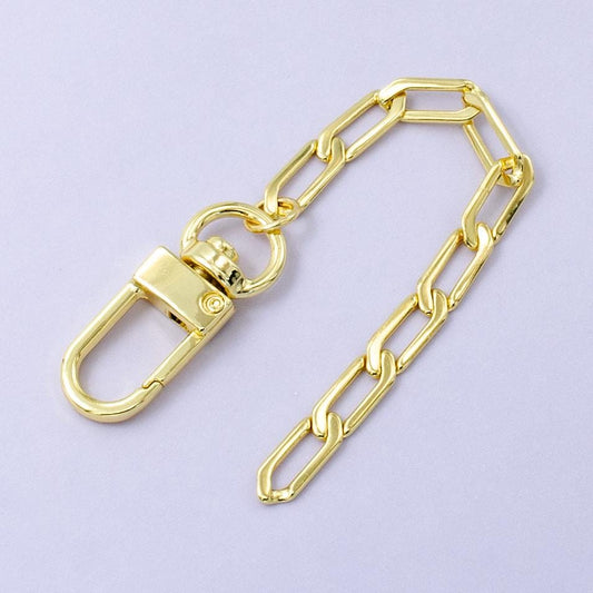 Modern 24k Gold Filled Paper Clip chain 5 inch for Bag Charm Supply DIY Supply for Purse Charm Jewelry Making WA-2759