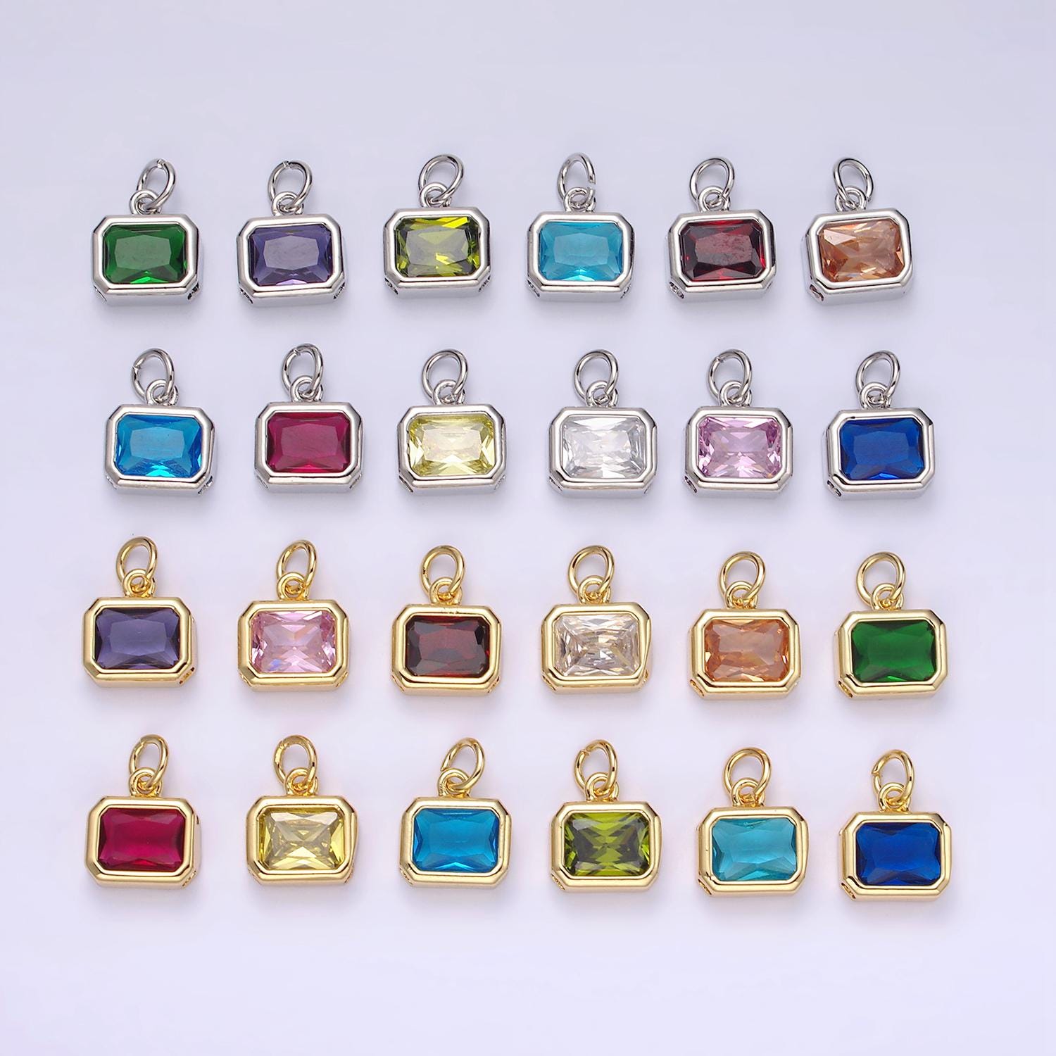 Personalized Birthstone Baguette CZ in 14K Gold Filled -Gold & Silver | N1600 - N1623