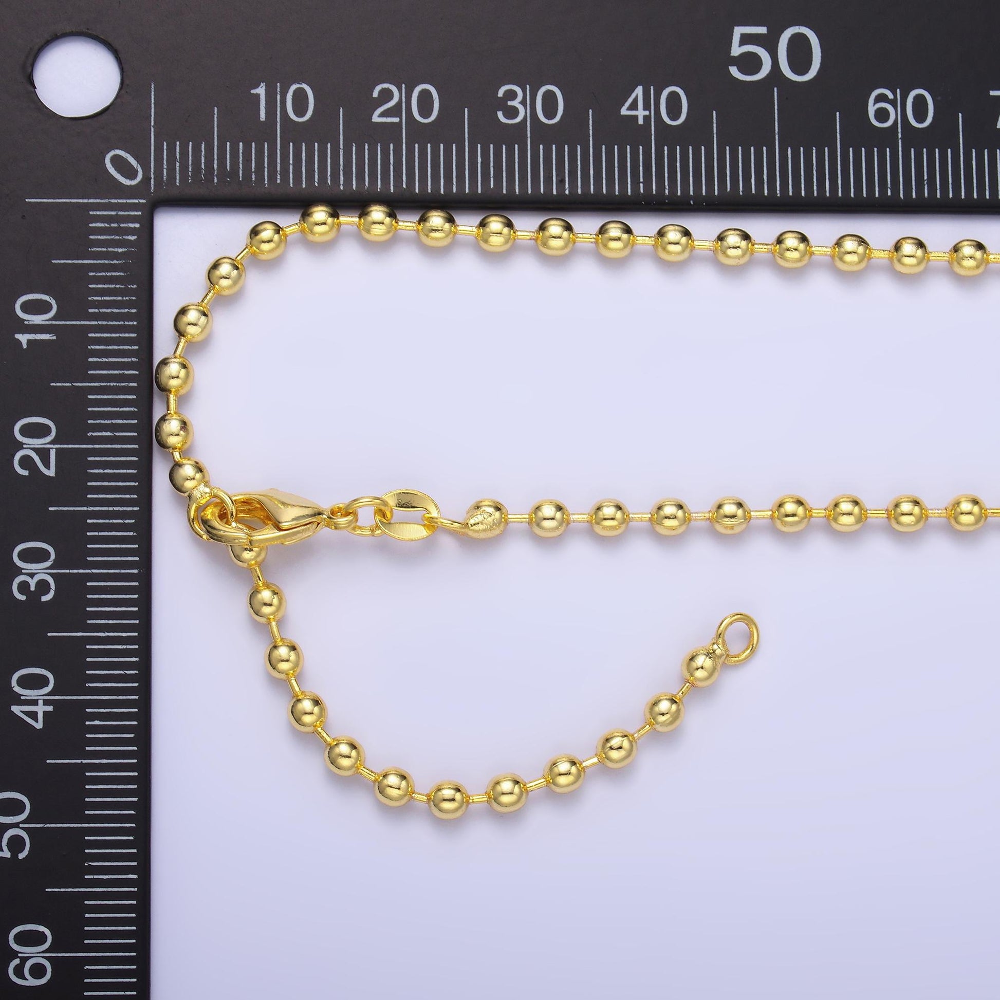 14k gold filled 3.1mm round bead 20 inch chain necklace in gold Ready to wear necklace for jewelry making supply WA-2741