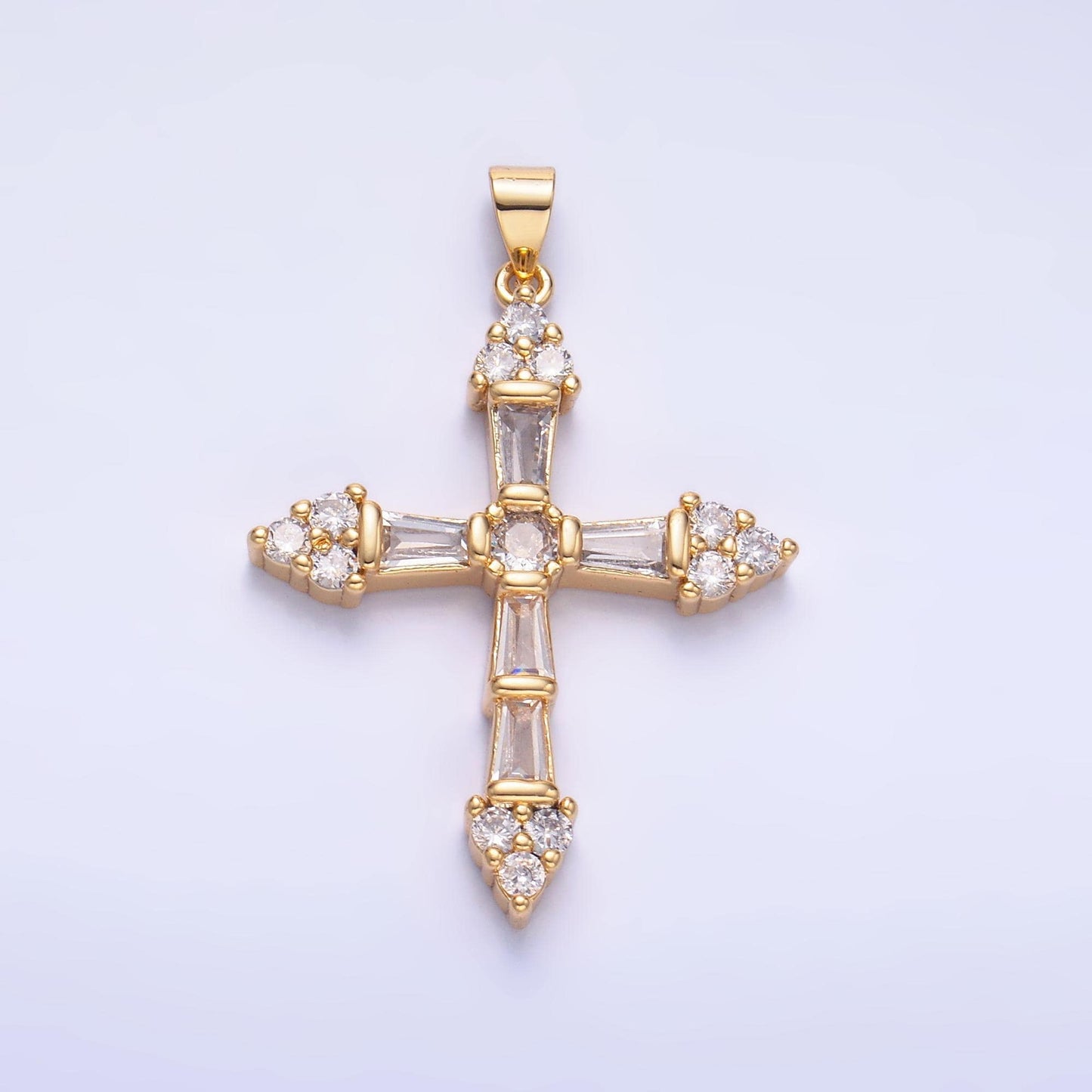Cubic cross pendant, cz pendant, jesus pendant, earrings pendant, bracelet charm, necklace pendant, 18k gold filled jewelry AA1192