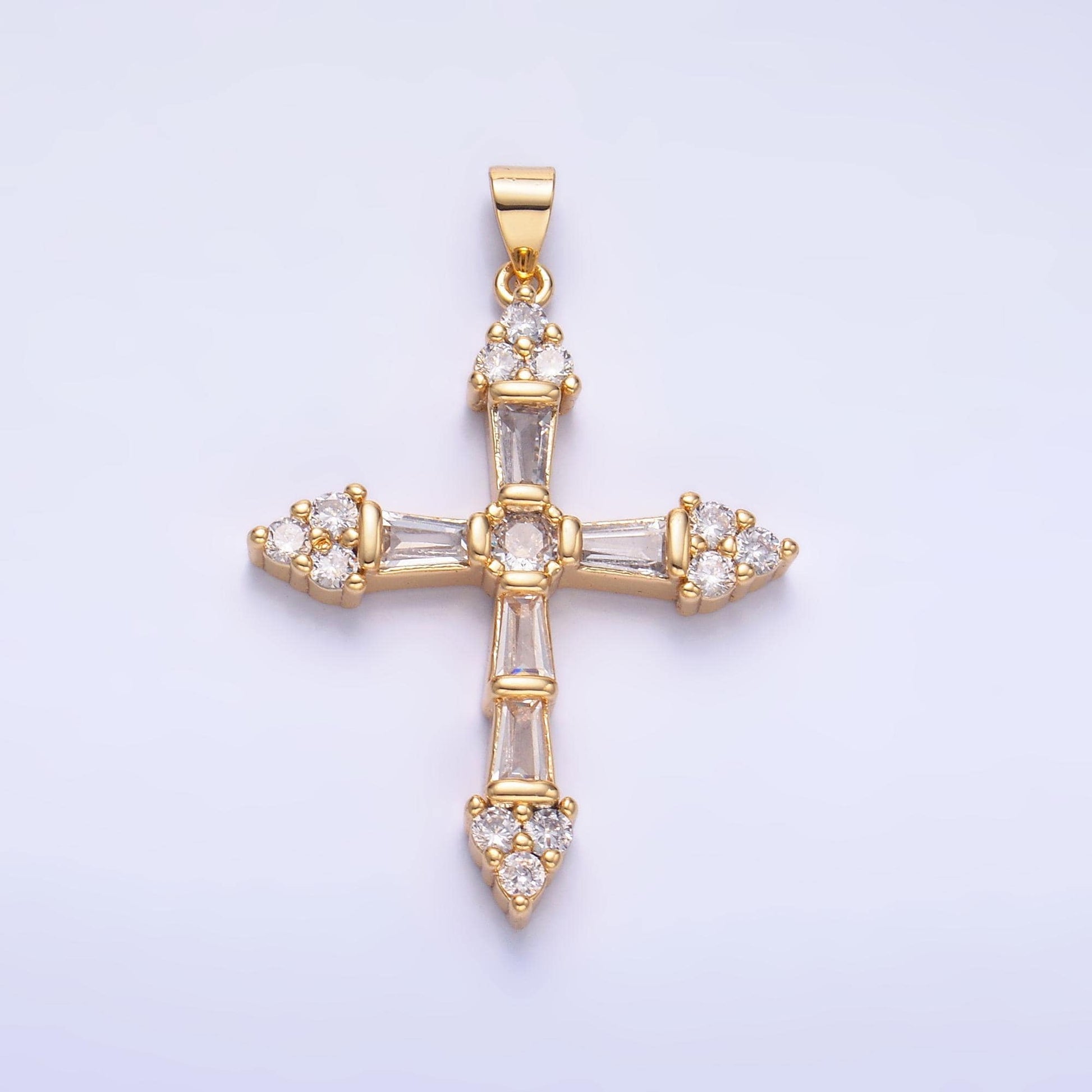 Cubic cross pendant, cz pendant, jesus pendant, earrings pendant, bracelet charm, necklace pendant, 18k gold filled jewelry AA1192