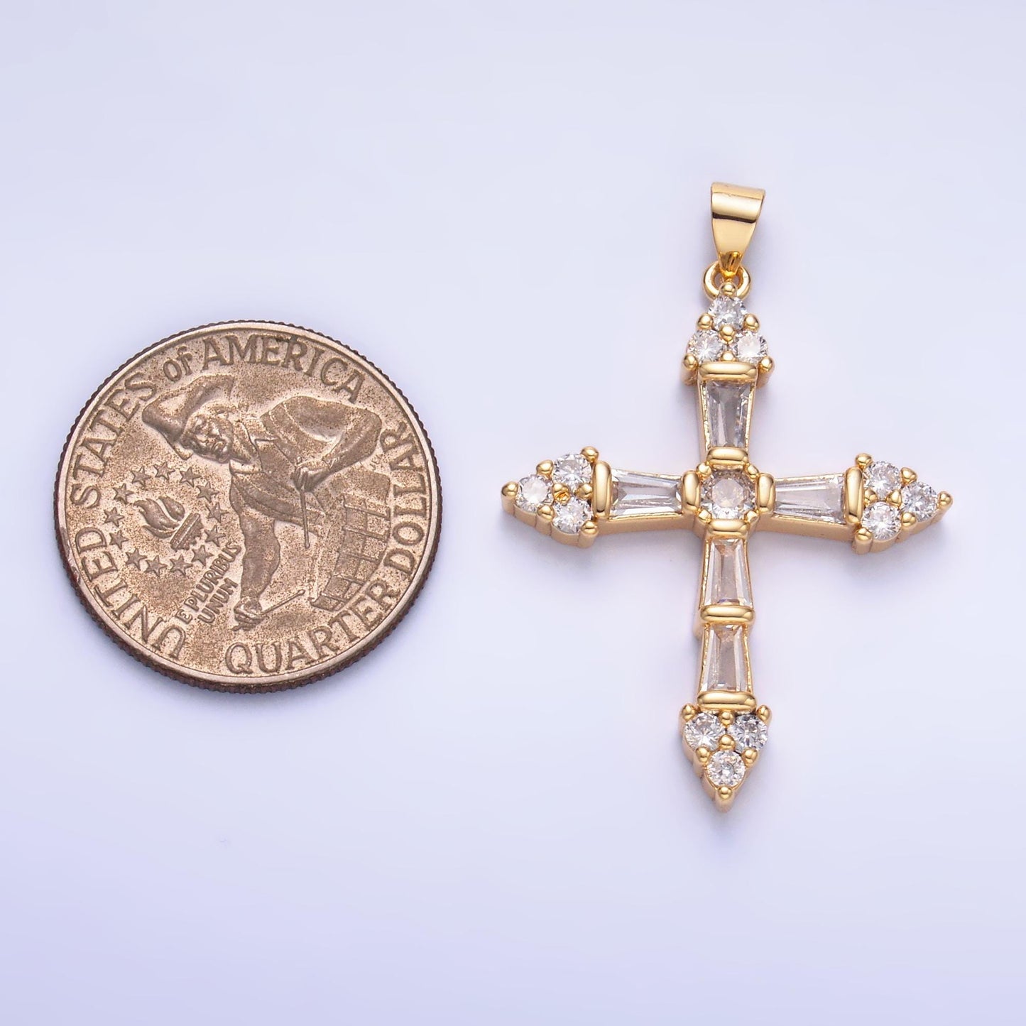 Cubic cross pendant, cz pendant, jesus pendant, earrings pendant, bracelet charm, necklace pendant, 18k gold filled jewelry AA1192