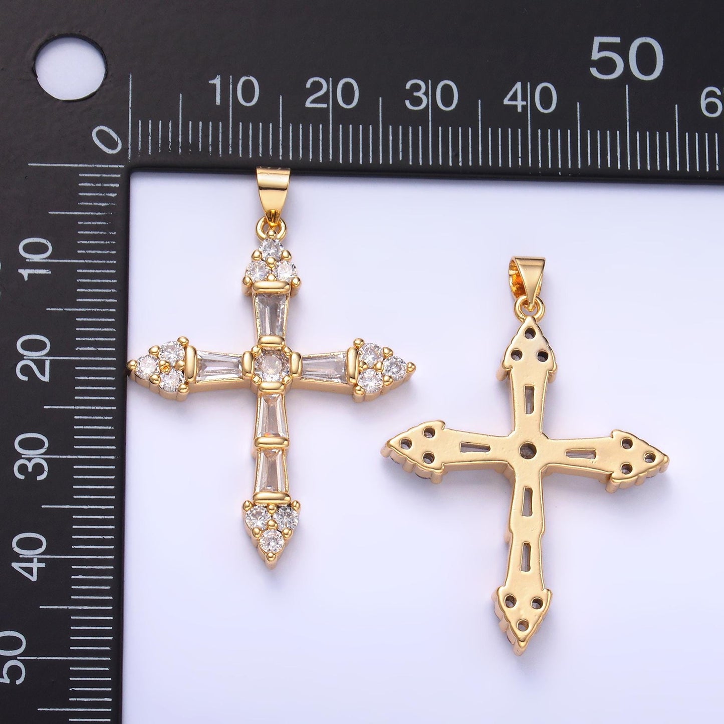 Cubic cross pendant, cz pendant, jesus pendant, earrings pendant, bracelet charm, necklace pendant, 18k gold filled jewelry AA1192