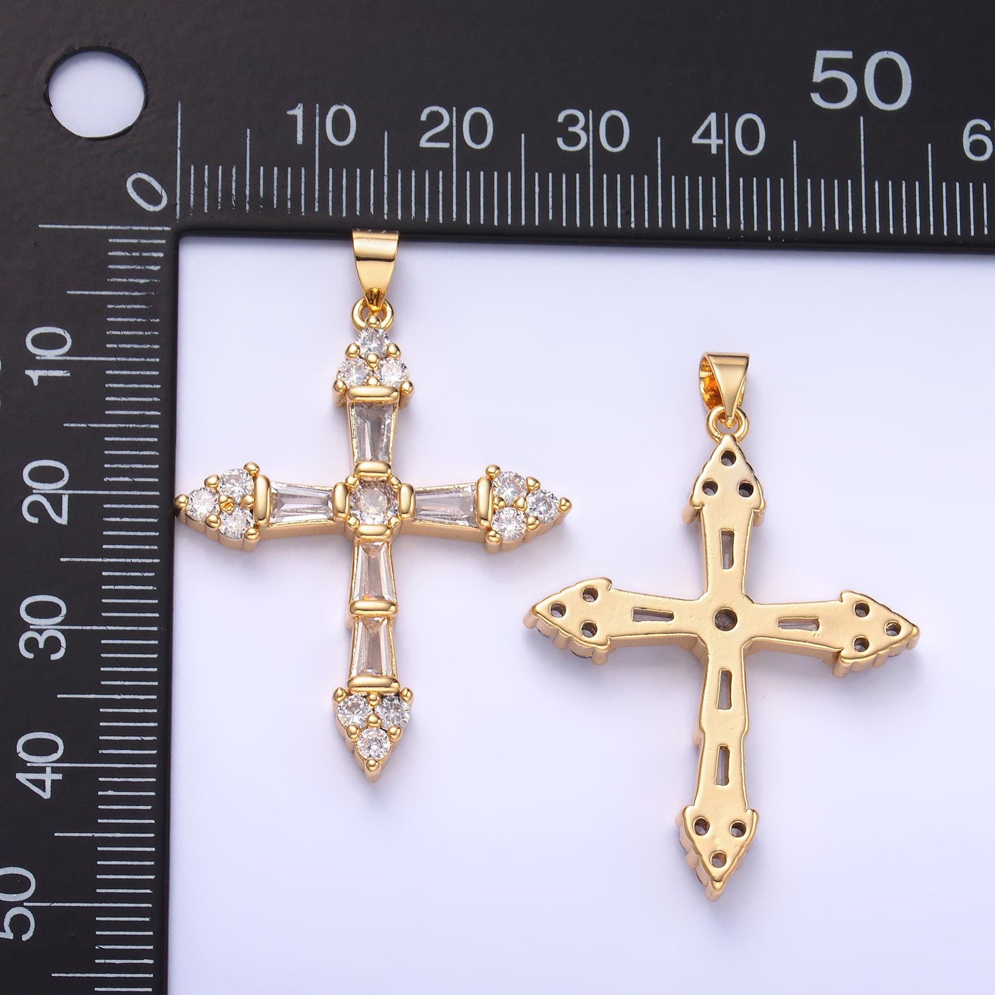 Cubic cross pendant, cz pendant, jesus pendant, earrings pendant, bracelet charm, necklace pendant, 18k gold filled jewelry AA1192