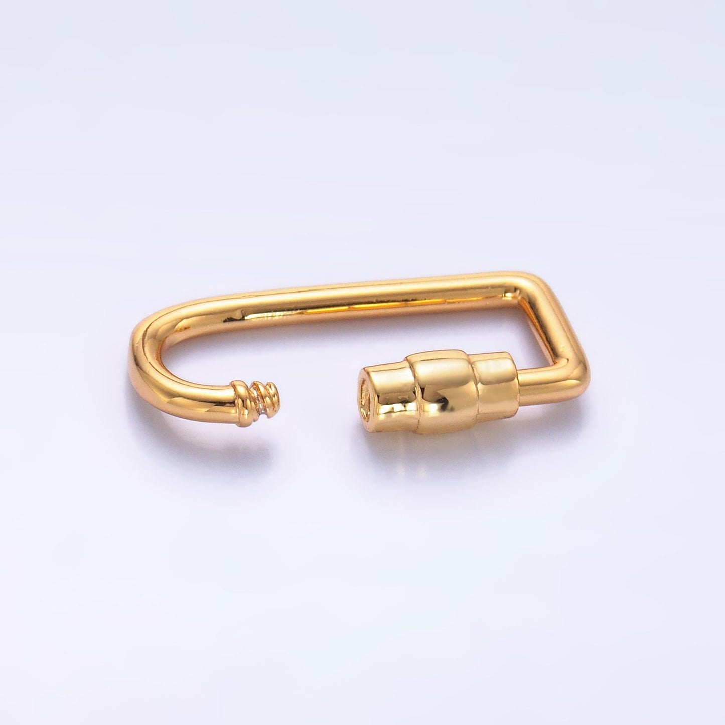 1pc carabiner screw Lock Silver screw clasp oval Gold Interlocking oval shaped clasps for bracelet necklace Charm Holder Z1050