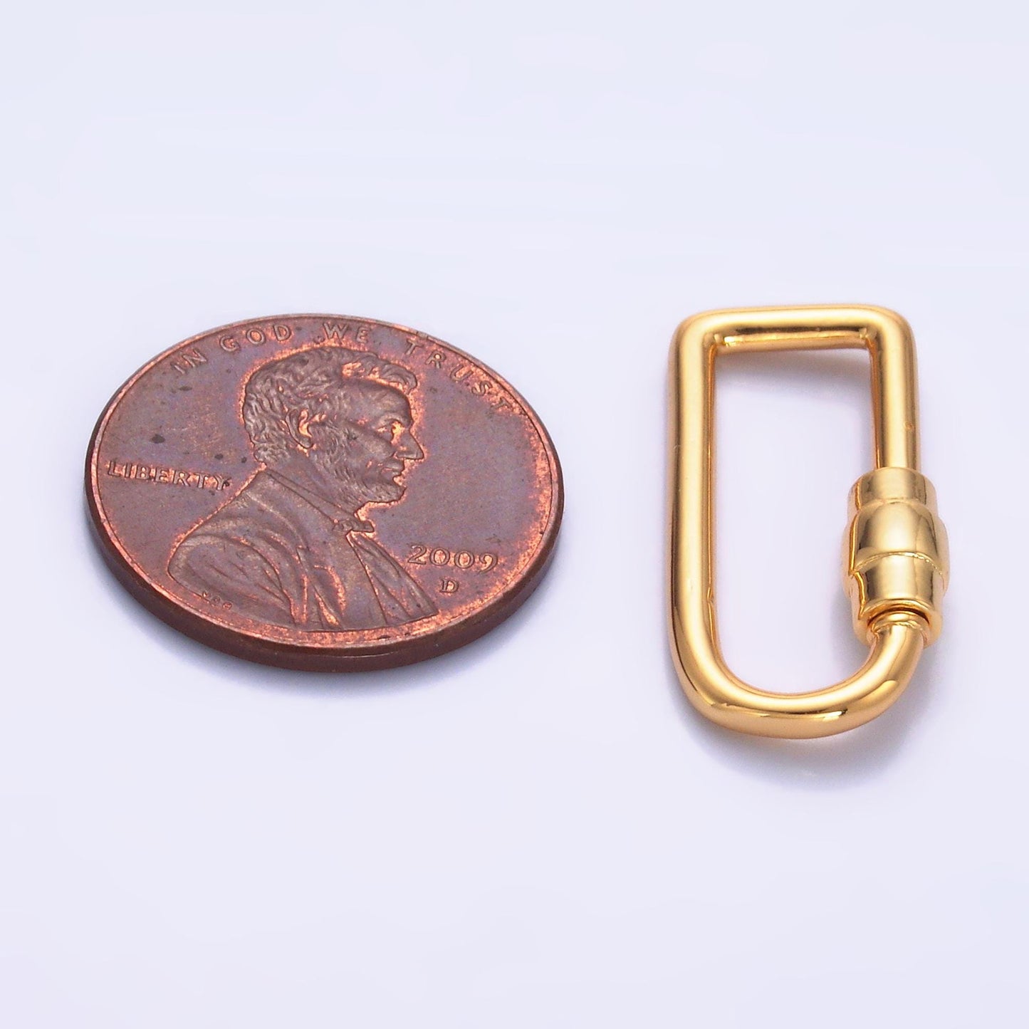 1pc carabiner screw Lock Silver screw clasp oval Gold Interlocking oval shaped clasps for bracelet necklace Charm Holder Z1050