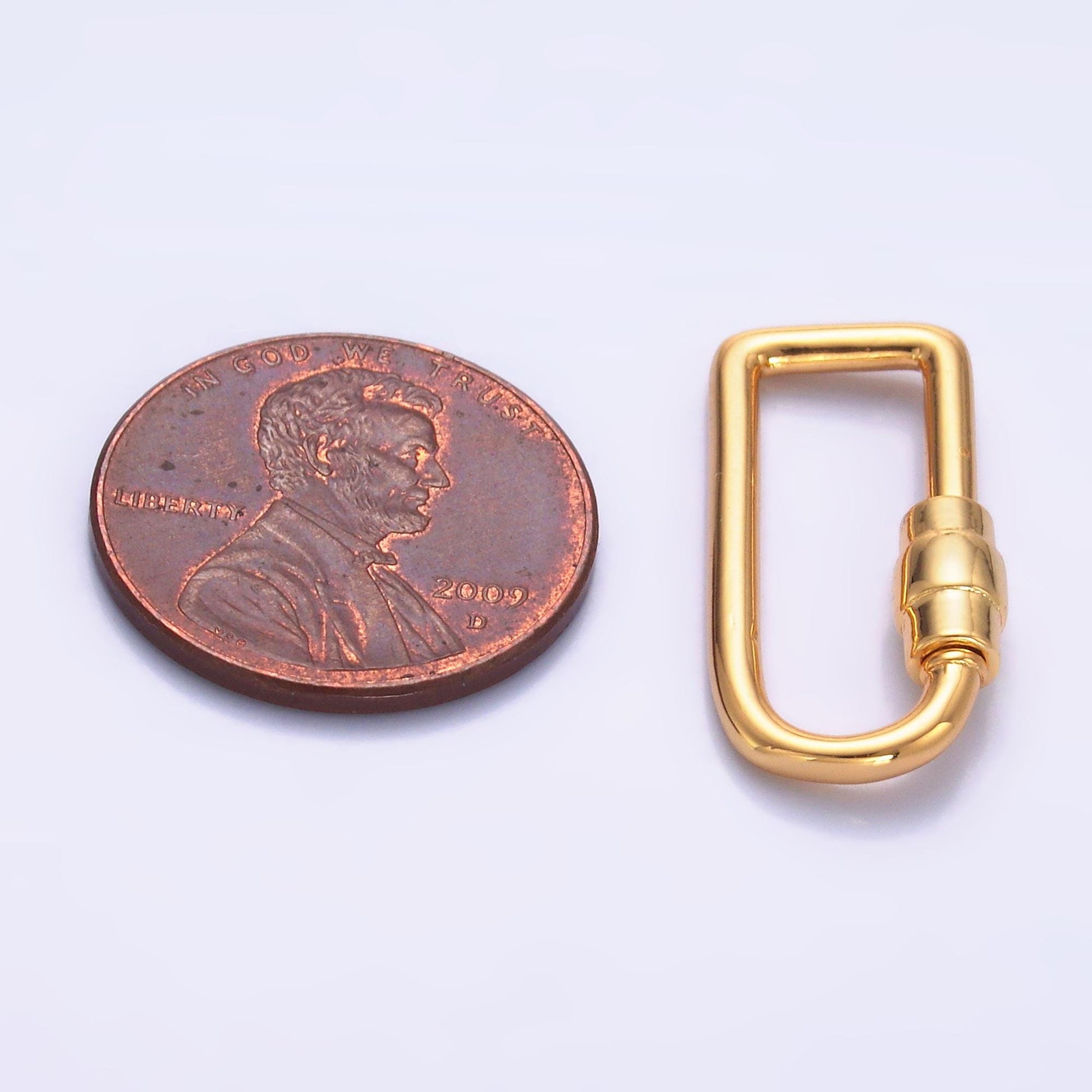 1pc carabiner screw Lock Silver screw clasp oval Gold Interlocking oval shaped clasps for bracelet necklace Charm Holder Z1050