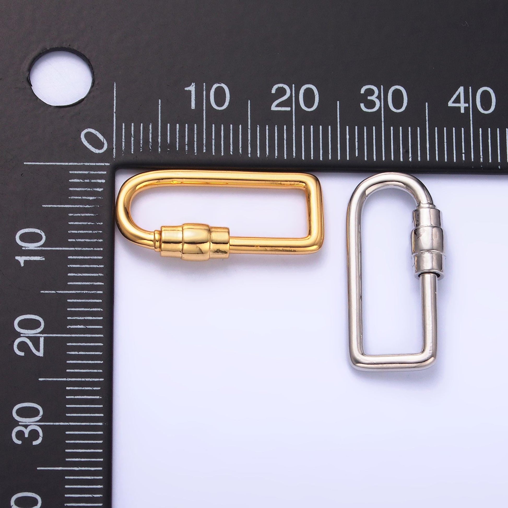 1pc carabiner screw Lock Silver screw clasp oval Gold Interlocking oval shaped clasps for bracelet necklace Charm Holder Z1050