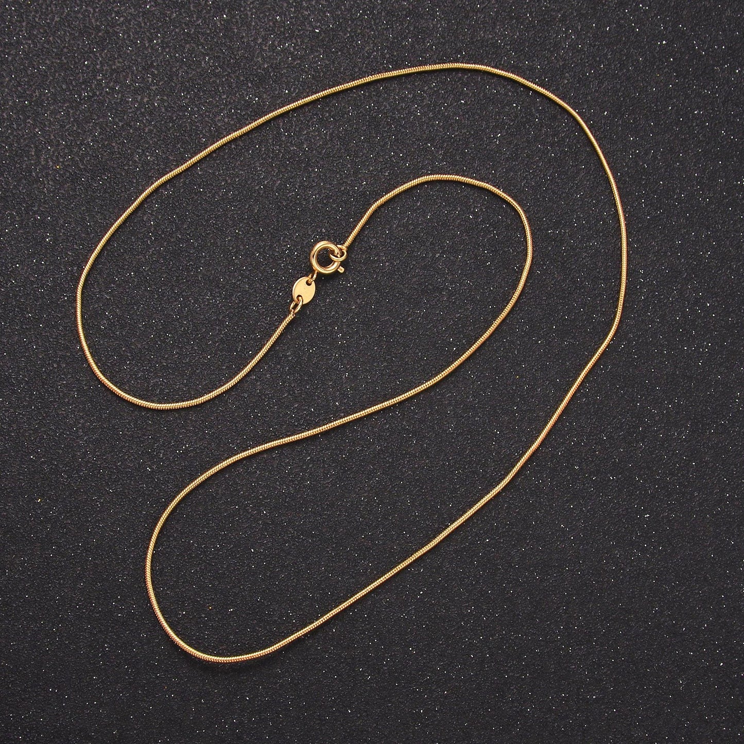 Fine herringbone chain necklace 1mm thick 24k gold filled snake chain 19.8 inches layering necklace ready to wear w/ lobster clasp WA-2752