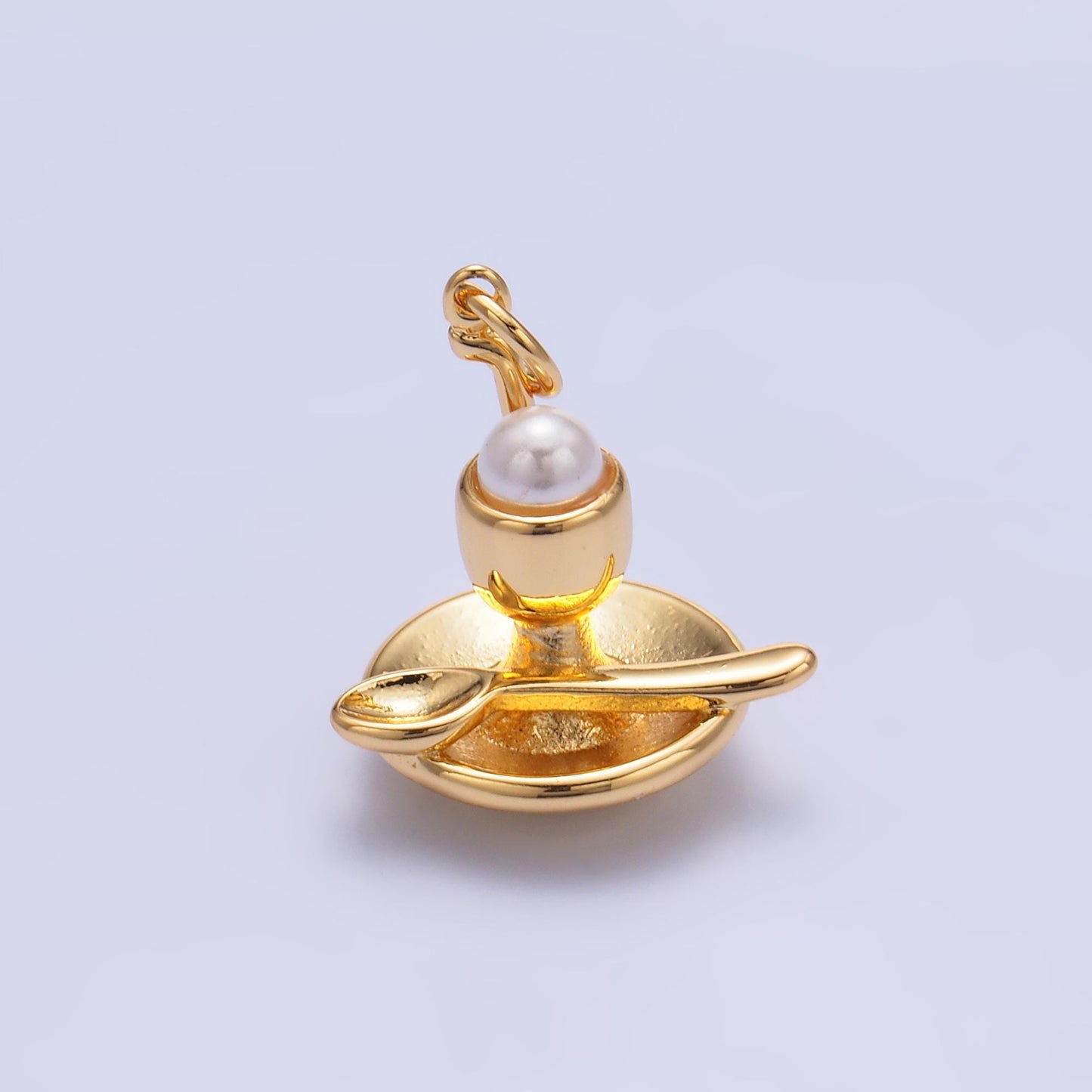 Mini Gold Pearl Ice Cream Charm White Pearl Gelato Charm Mini Foodie Charm Inspired for Bracelet Necklace Earring Bag Charm Supply w427