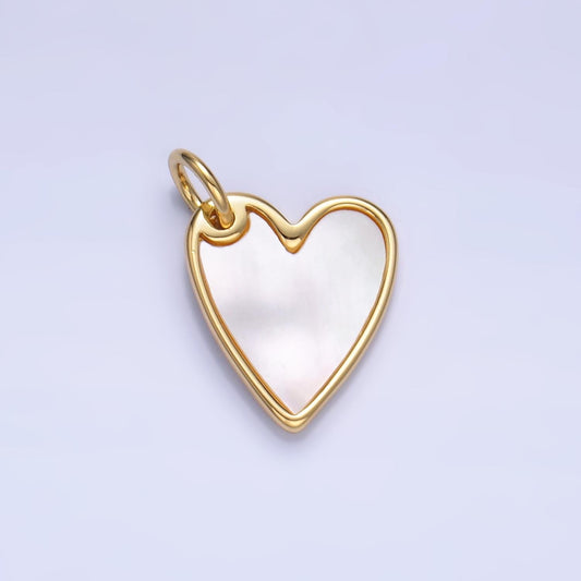 24K Gold Filled Love Shell Pearl Heart Charm for Valentine jewelry Making Supply | W431