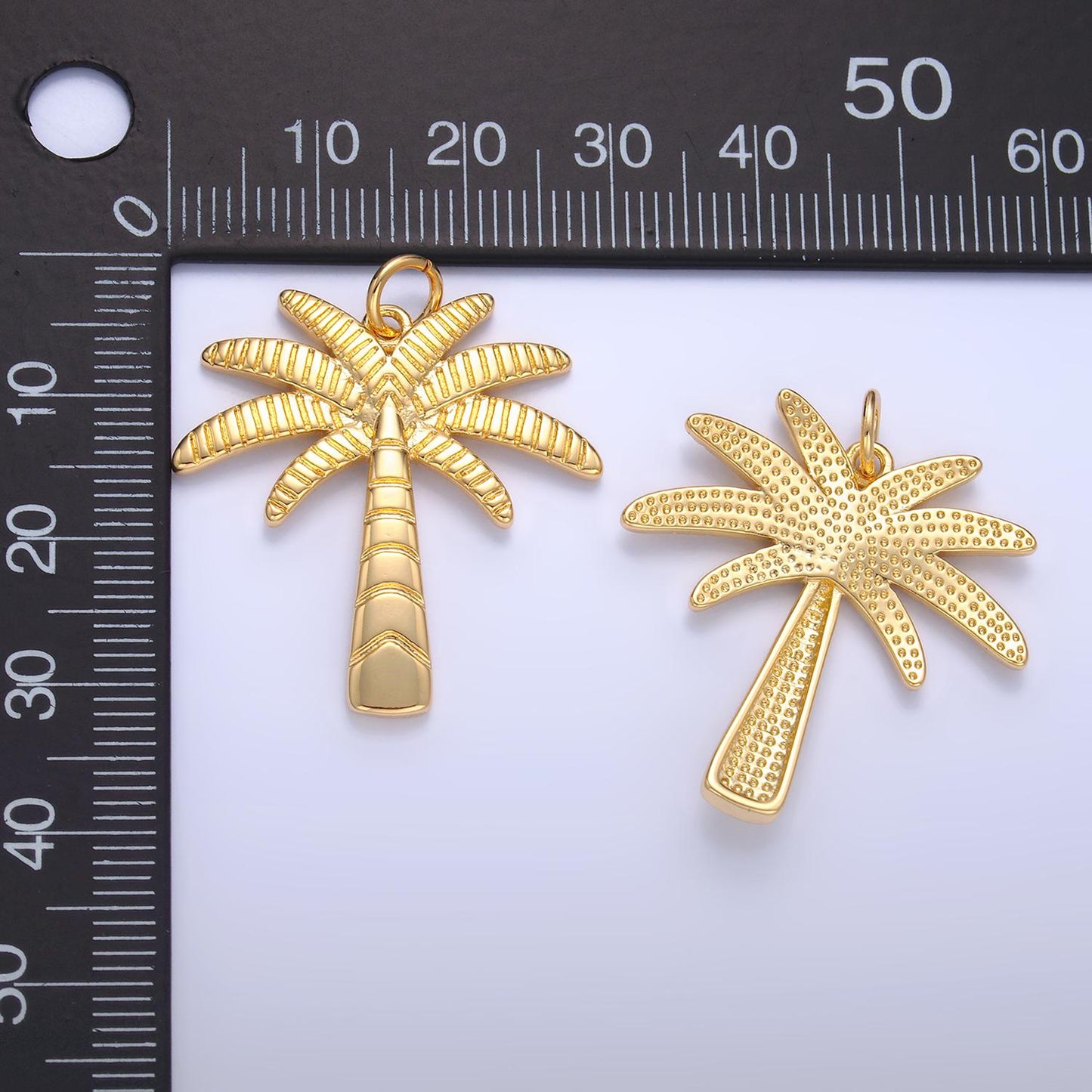 Gold Palm Tree Charms 24k Gold Filled Palm tree Pendant Dainty Gold coconut tree Charm Bracelet Necklace for DIY Jewelry Making Supply W423