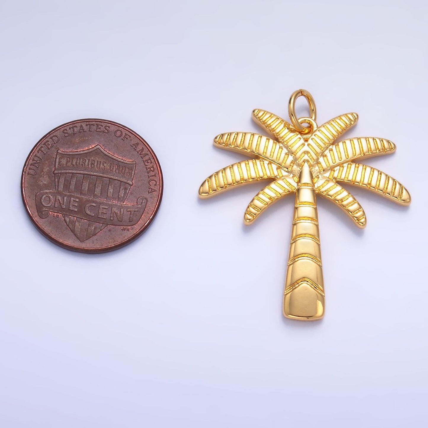 Gold Palm Tree Charms 24k Gold Filled Palm tree Pendant Dainty Gold coconut tree Charm Bracelet Necklace for DIY Jewelry Making Supply W423