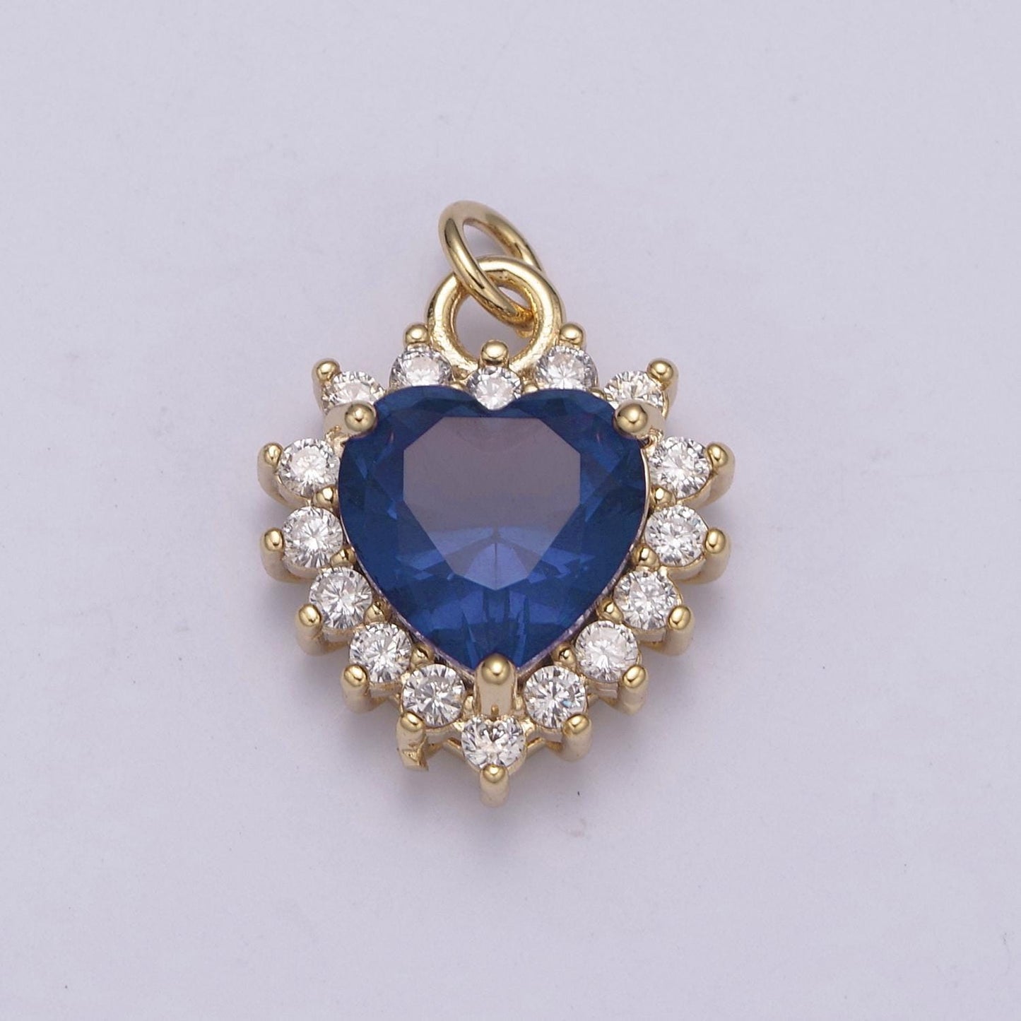 Dainty cz crystal heart shape charm pendant, cubic zirconia crystal heart shape jewelry pendant charm wholesale n-289 - n-294