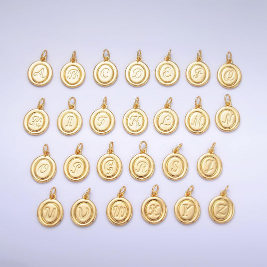 Dainty Oval Gold Fill initial charm cursive letter charm minimalist alphabet monogram personalized jewelry for necklace bracelet A836