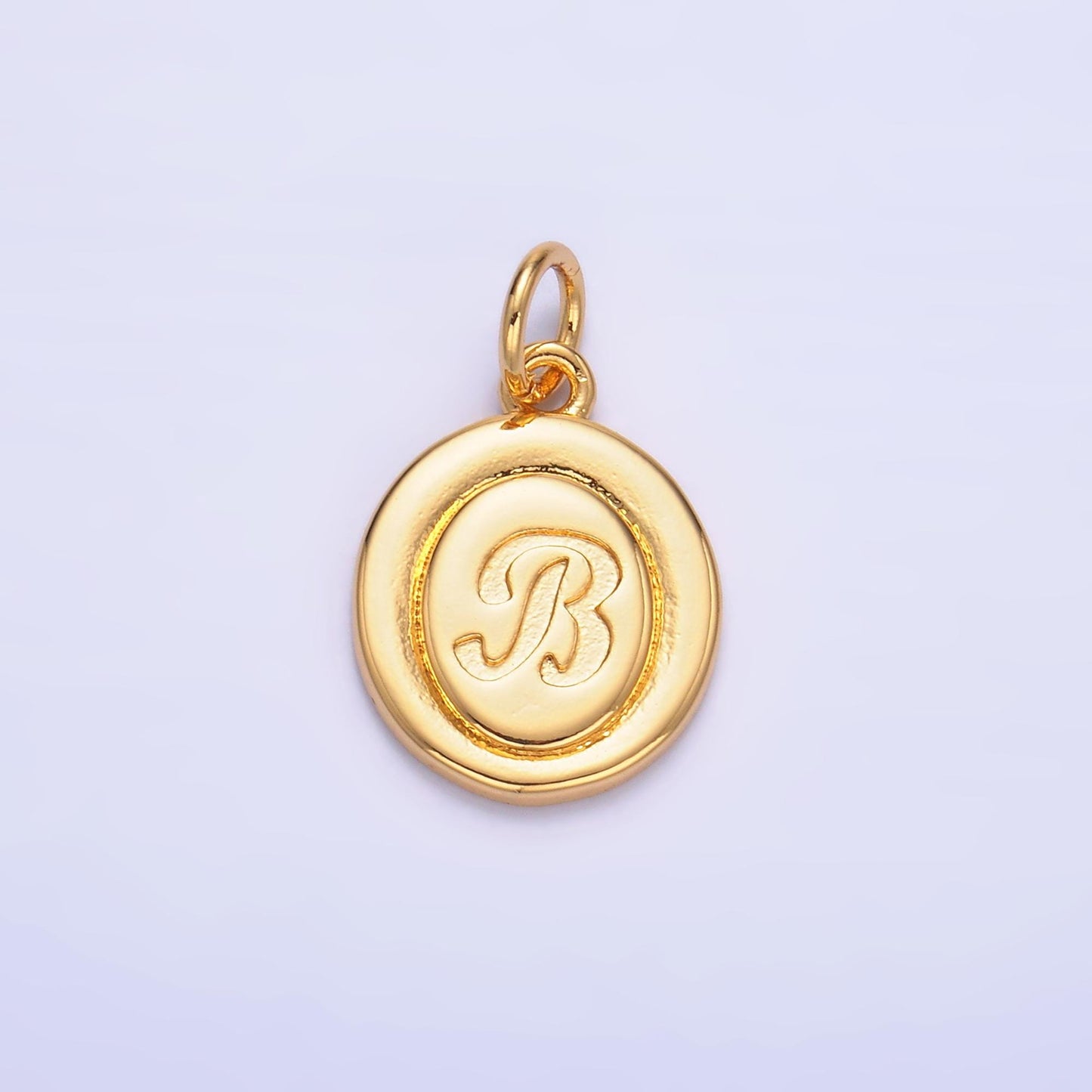 Dainty Oval Gold Fill initial charm cursive letter charm minimalist alphabet monogram personalized jewelry for necklace bracelet A836