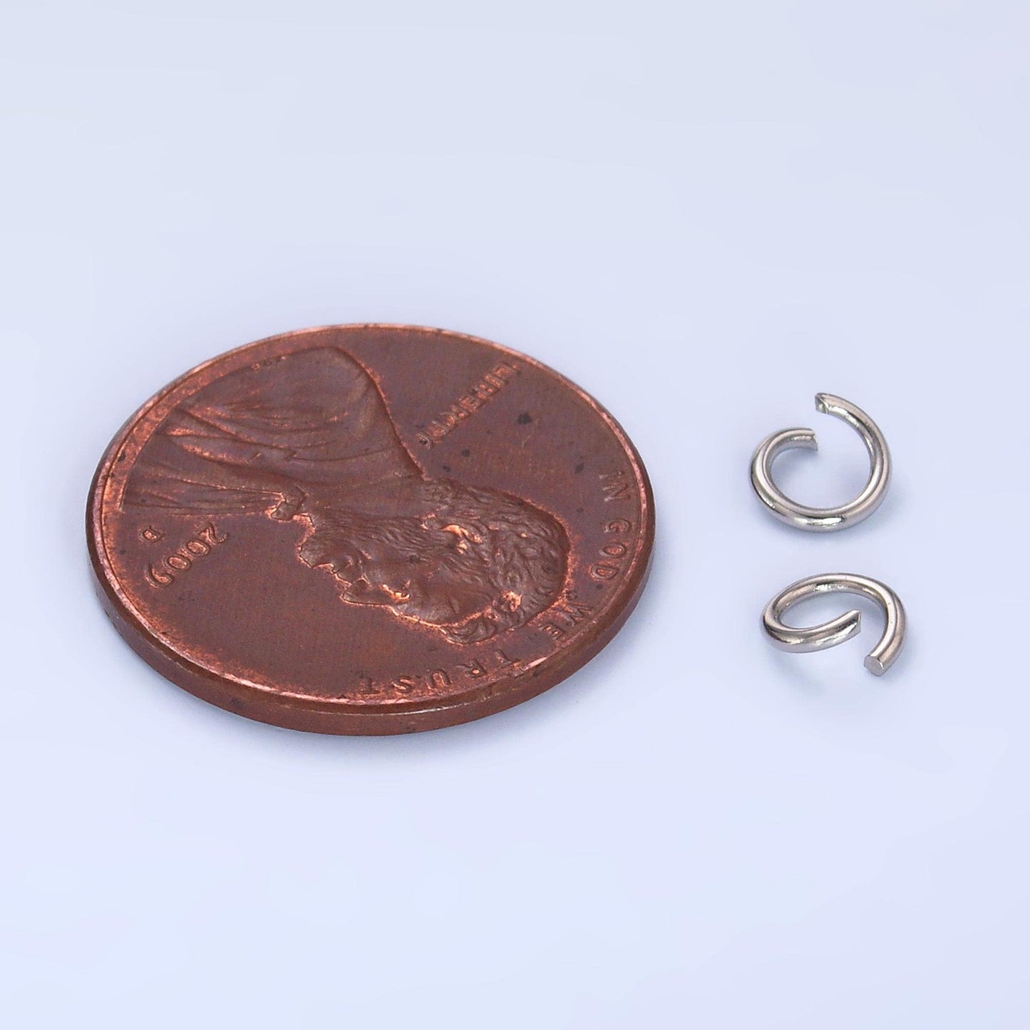 Stainless Steel 4mm x 0.6mm jump ring pack jewelry making findings supply in silver tone 23mm gauge ring | Z1014