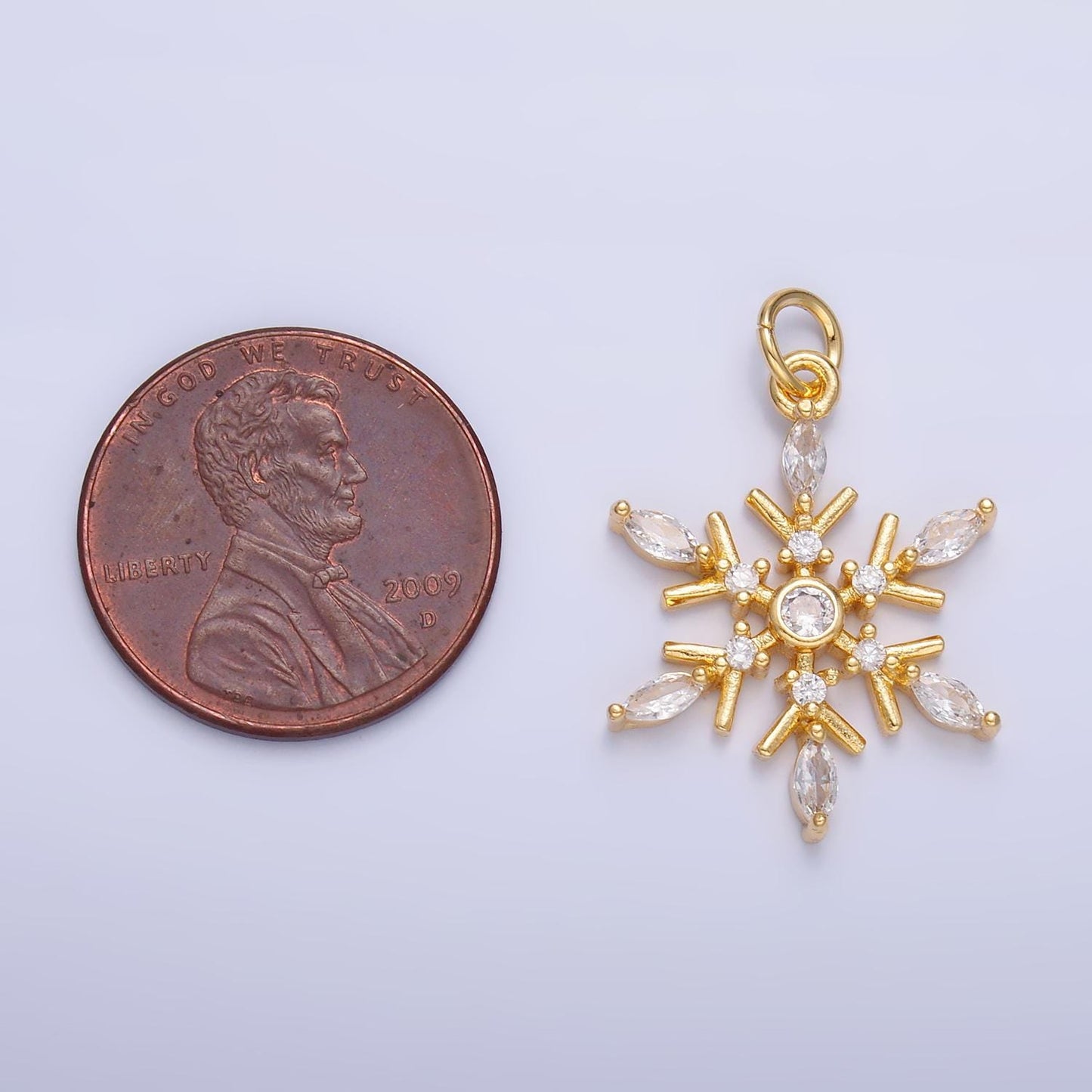 Dainty gold Filled Pave snow flake pendant charm, silver snowflake pendant charm for holiday gift Winter charm W445