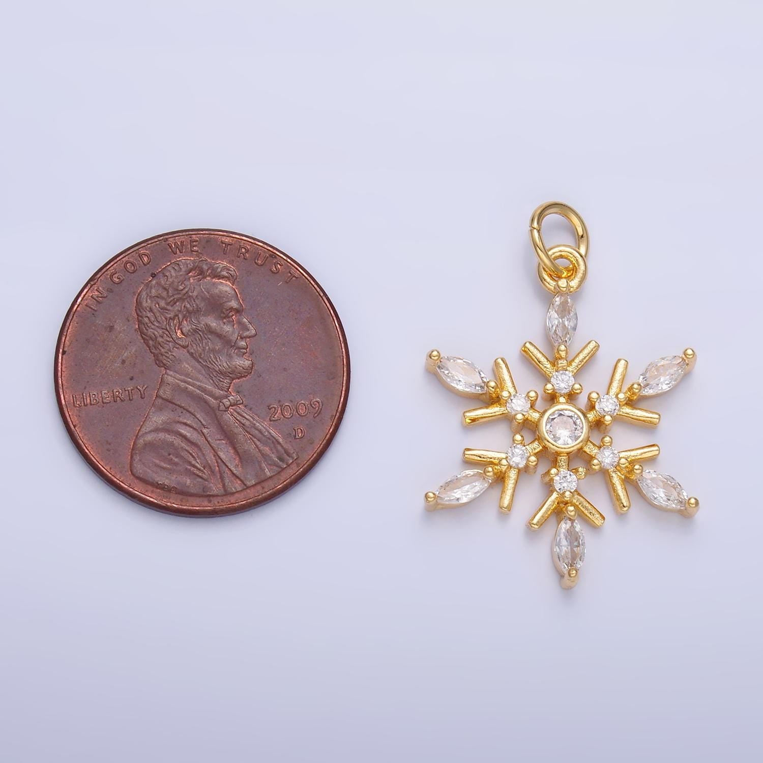 Dainty gold Filled Pave snow flake pendant charm, silver snowflake pendant charm for holiday gift Winter charm W445