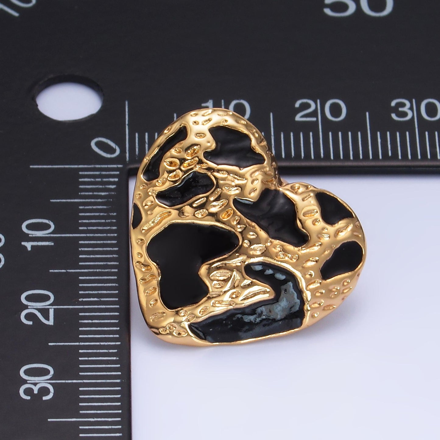 24K Gold Fill Heart Leopard Earring Medium Silver Stud Cheetah Heart Earring for Valentine Gift Idea Fashion Jewelry AB1496