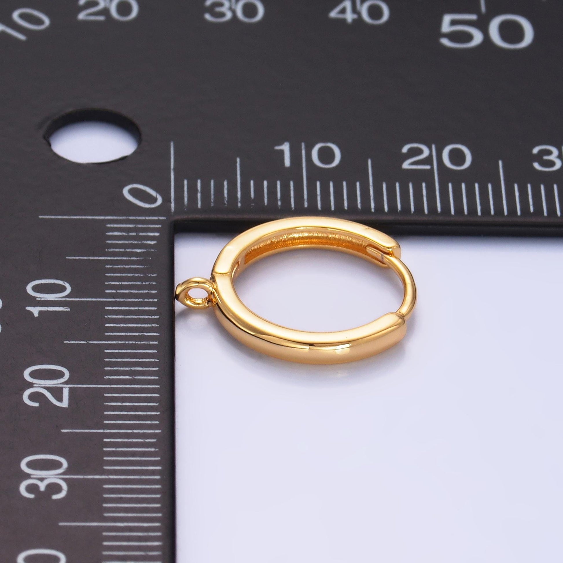 1 pair 16mm gold round huggies hoop lever back earring with Closed link for charm earring jewelry making Z-1036