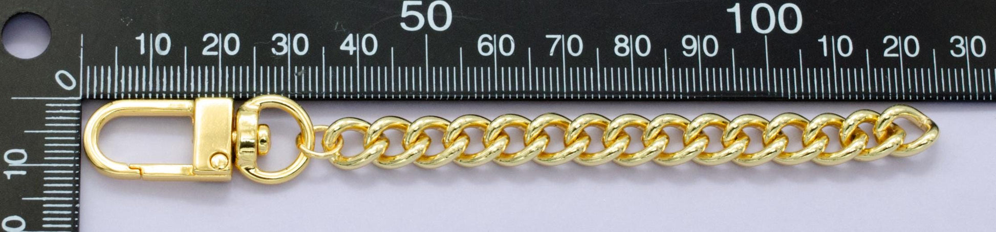 Funky 24k Gold Filled Miami Cuban Curb chain 5 inch for Bag Charm Supply DIY Supply for Purse Charm Jewelry Making WA-2893