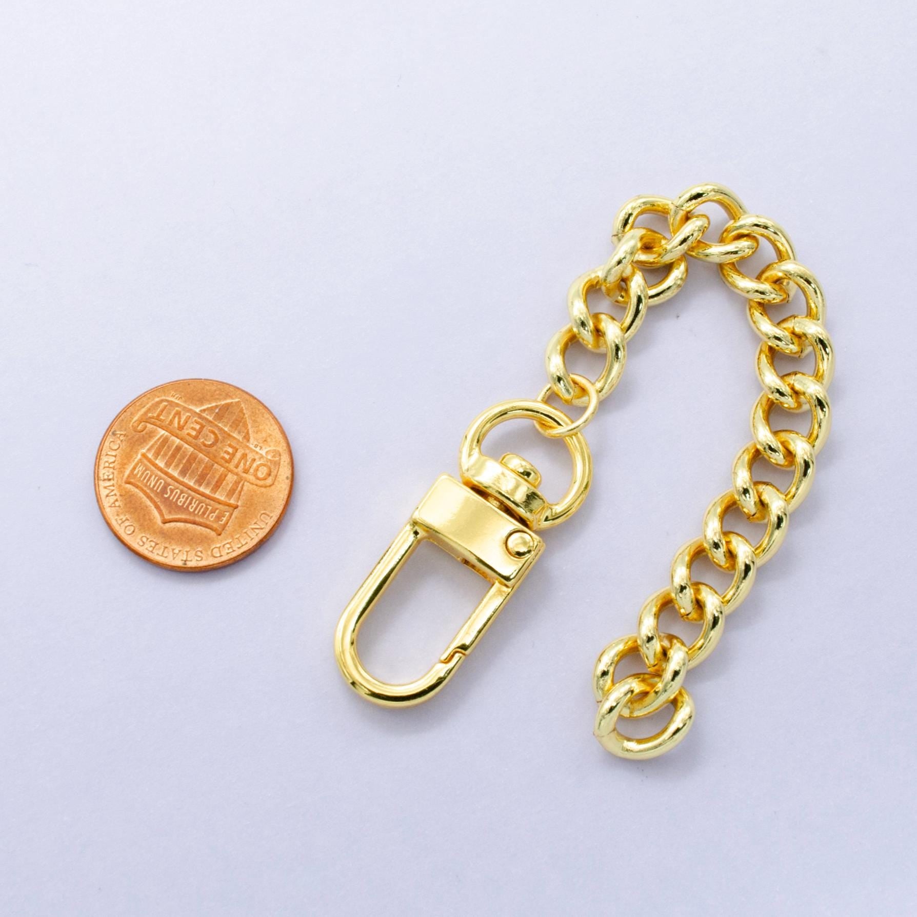 Funky 24k Gold Filled Miami Cuban Curb chain 5 inch for Bag Charm Supply DIY Supply for Purse Charm Jewelry Making WA-2893