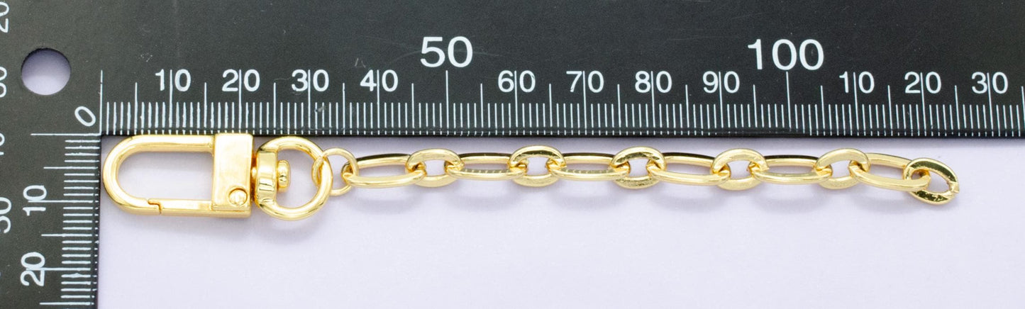 24k Gold Filled Oval Cable chain 5 inch for Bag Charm Supply DIY Supply for Purse Charm Jewelry Making WA-2894