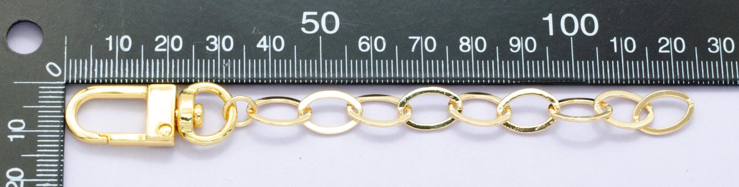 Cute 24k Gold Filled Oval Cable Link chain 5 inch for Bag Charm Supply DIY Supply for Purse Charm Jewelry Making WA-2895