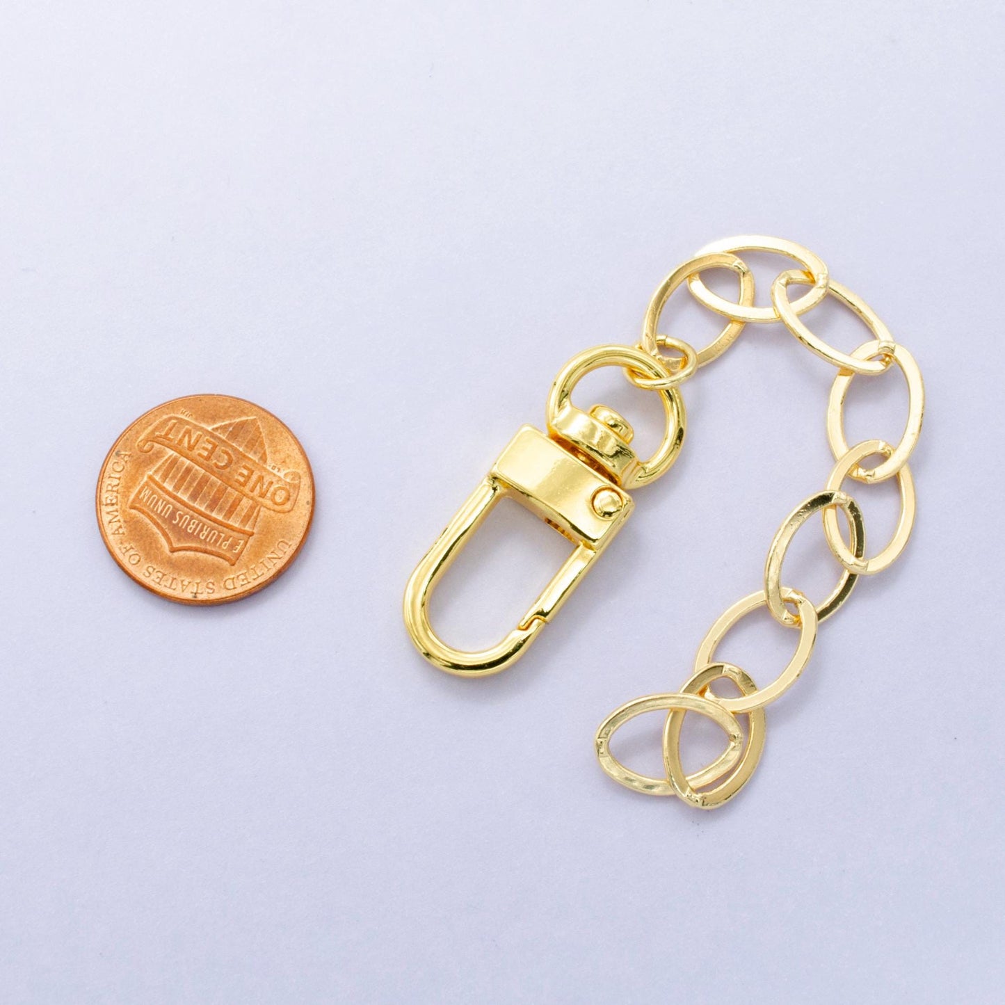 Cute 24k Gold Filled Oval Cable Link chain 5 inch for Bag Charm Supply DIY Supply for Purse Charm Jewelry Making WA-2895