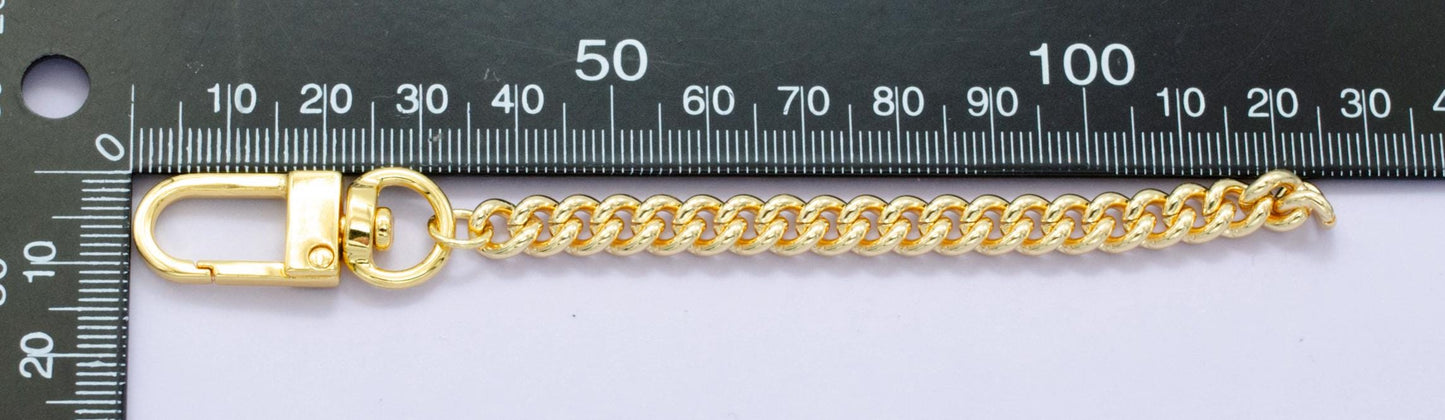 Gold Miami Cuban curb chain 5 inch for Bag Charm Supply DIY Supply for Purse Charm Jewelry Making WA-2896