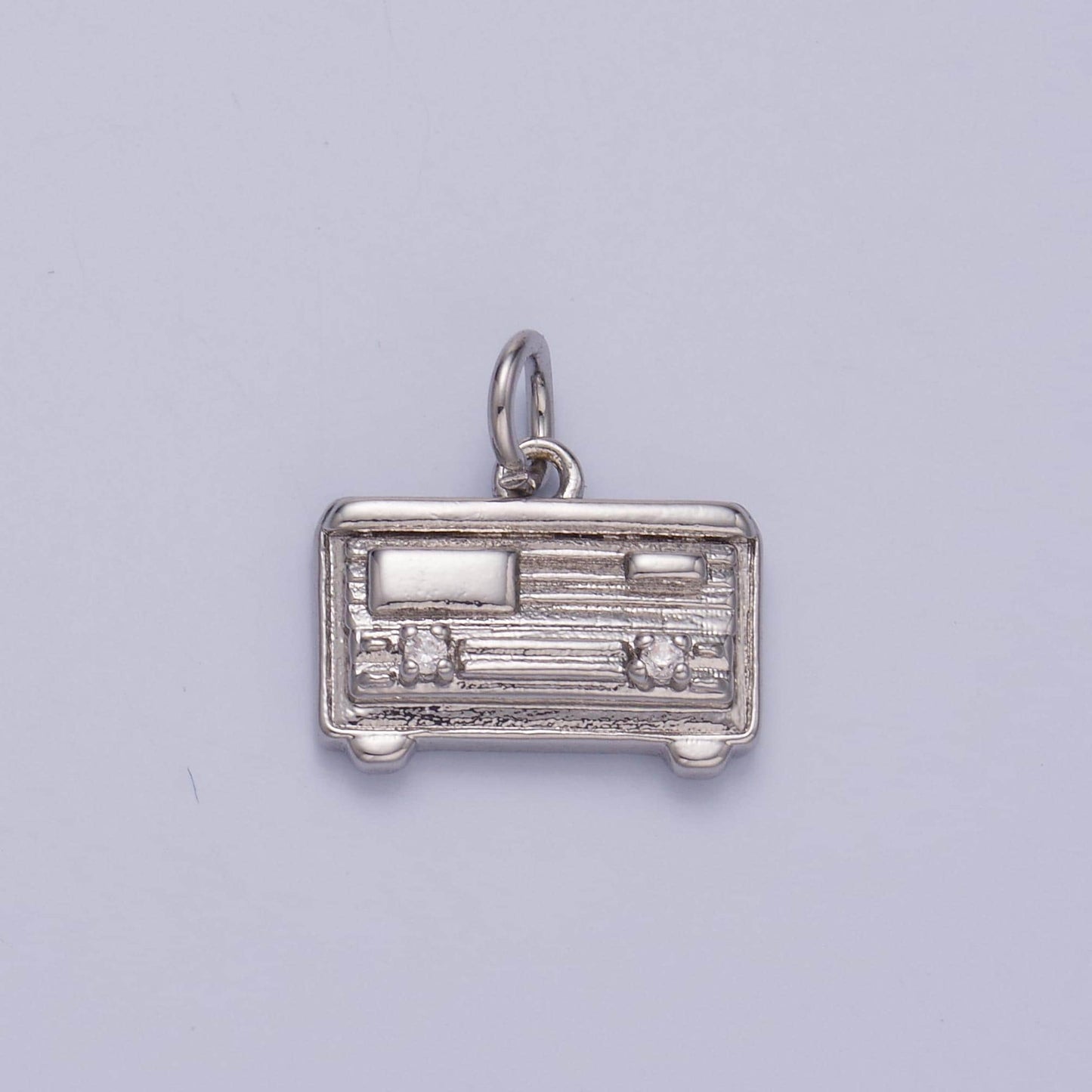 Gold Retro radio charm pendant Old School Radio charm necklace gift idea gold charm for bracelet necklace W414