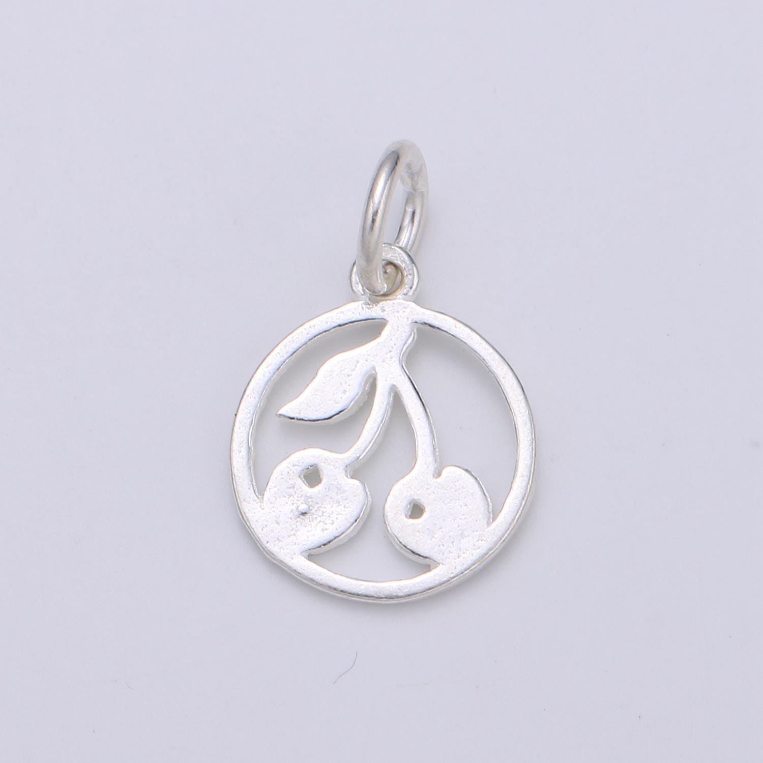 Sterling Silver S925 Open Cherry Fruit Charm | SL-124