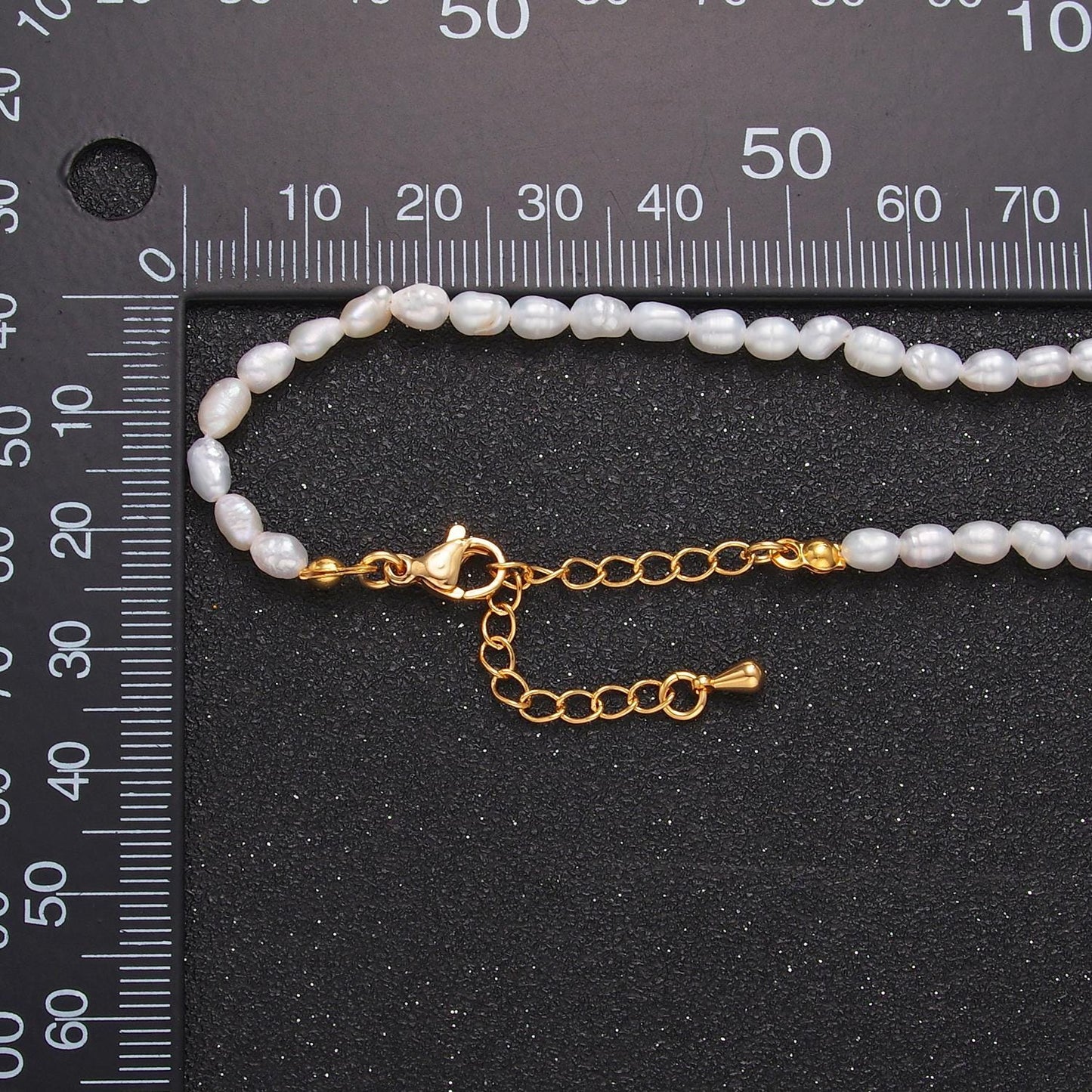 24K Gold Filled 4mm Freshwater Pearl 16 Inch Choker Necklace | WA-2729