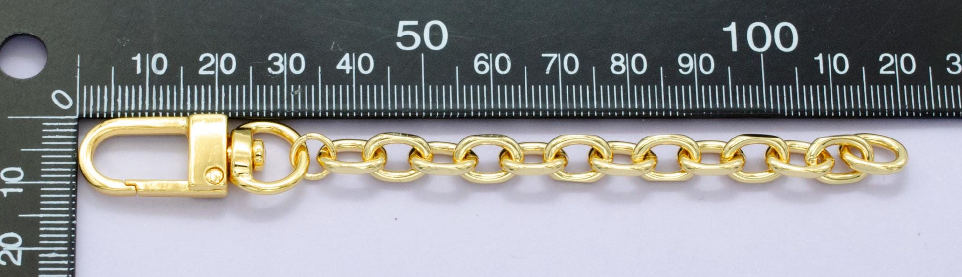 24K Gold Filled 5-Inch Cable Chain Bag Purse Charm Swivel Keychain Findings | WA-2898