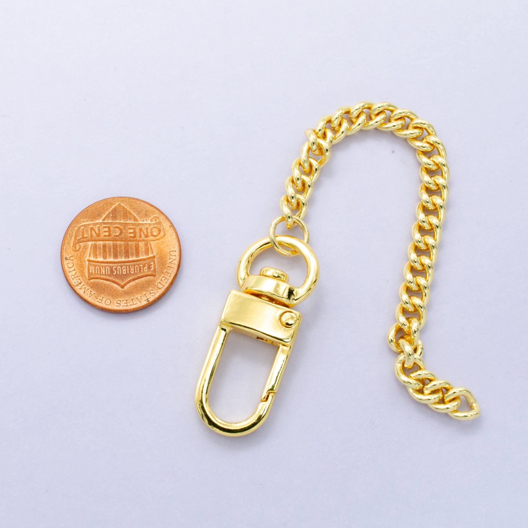 Street Wear 24k Gold Filled Miami Cuban Curb chain 5 inch for Bag Charm Supply DIY Supply for Purse Charm Jewelry Making WA-2904