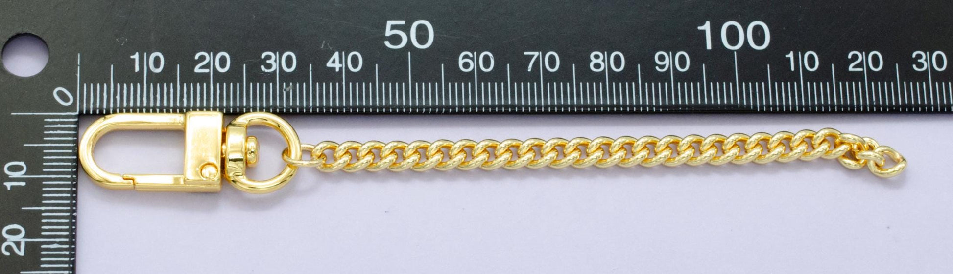 Street Wear 24k Gold Filled Miami Cuban Curb chain 5 inch for Bag Charm Supply DIY Supply for Purse Charm Jewelry Making WA-2904