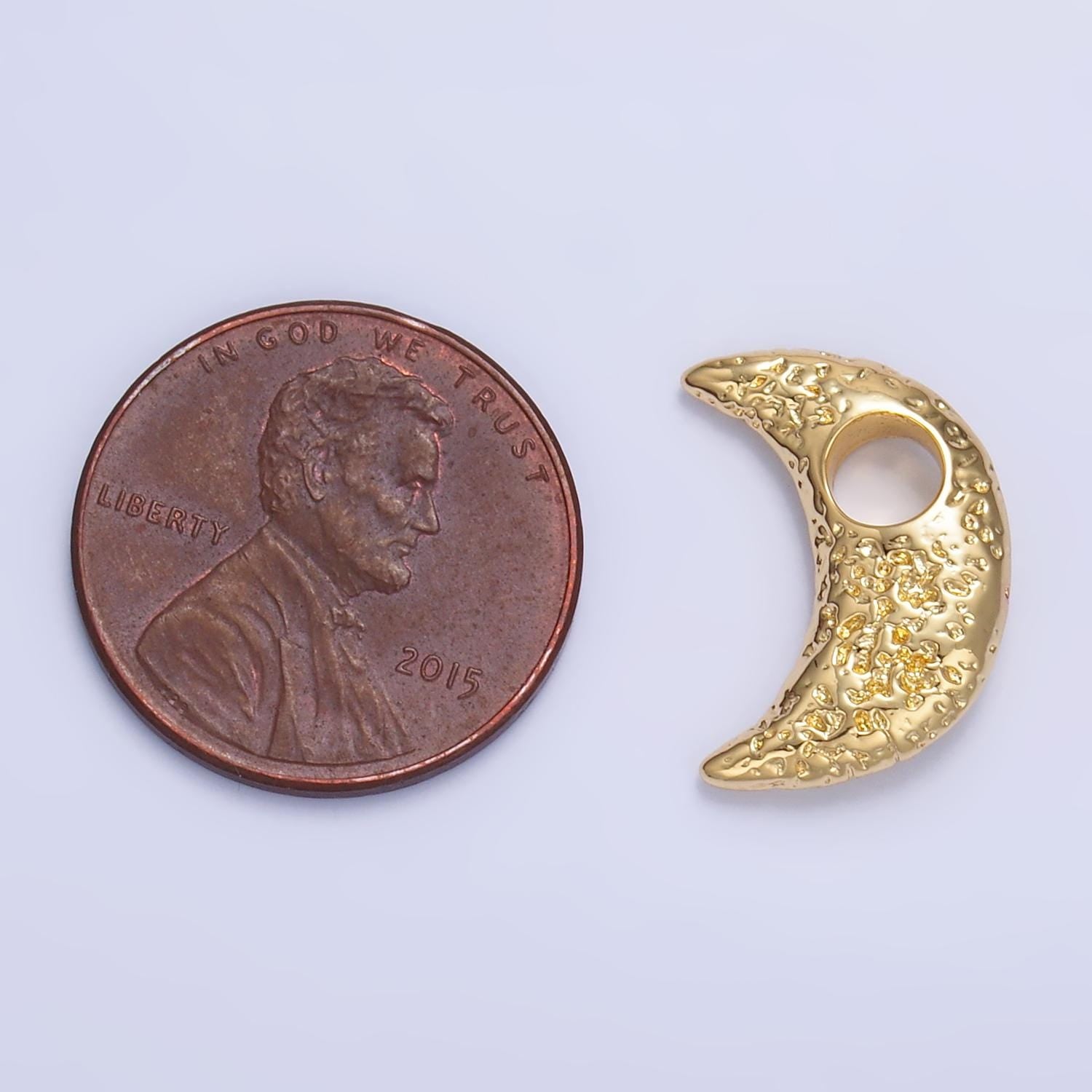 Dainty Textured Crescent moon charm necklace gold pendant celestial Silver jewelry for Necklace earing bracelet Supply Artful Charm B630