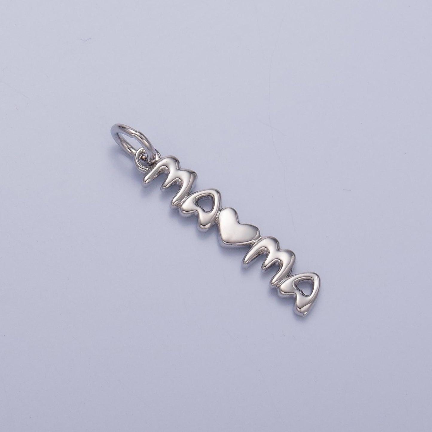 24k gold filled mama Charm Heart Love Mother script sideway charm for bracelet necklace component add on charm | W788