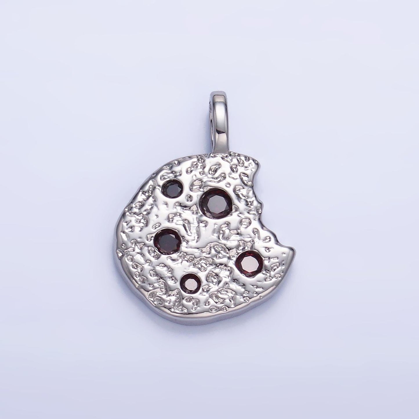 Gold Chocolate Chip Cookie Charm with CZ Snack Pendant Foodie Food Charm Inspired AA1427