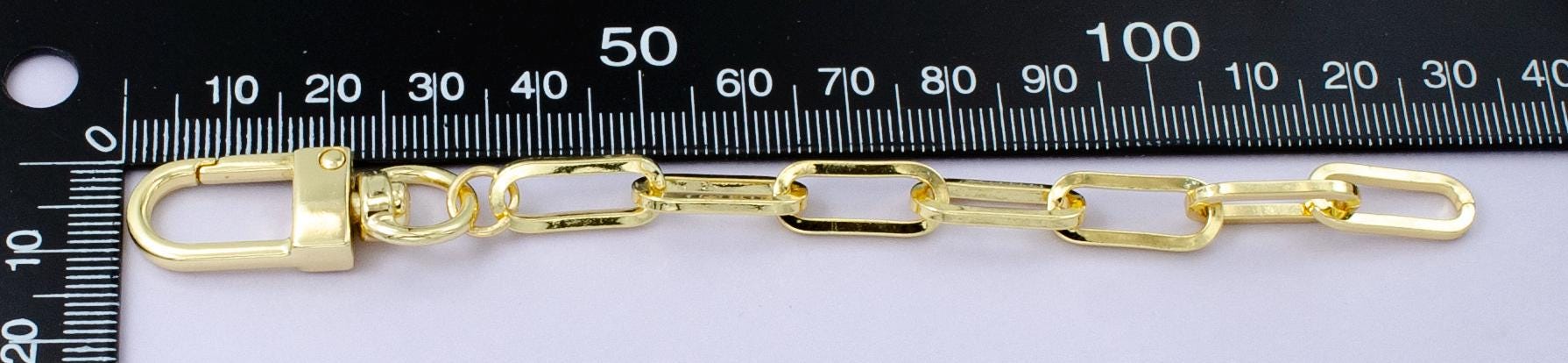 Bold 24k Gold Filled Paper Clip chain 5 inch for Bag Charm Supply DIY Supply for Purse Charm Jewelry Making WA-2756