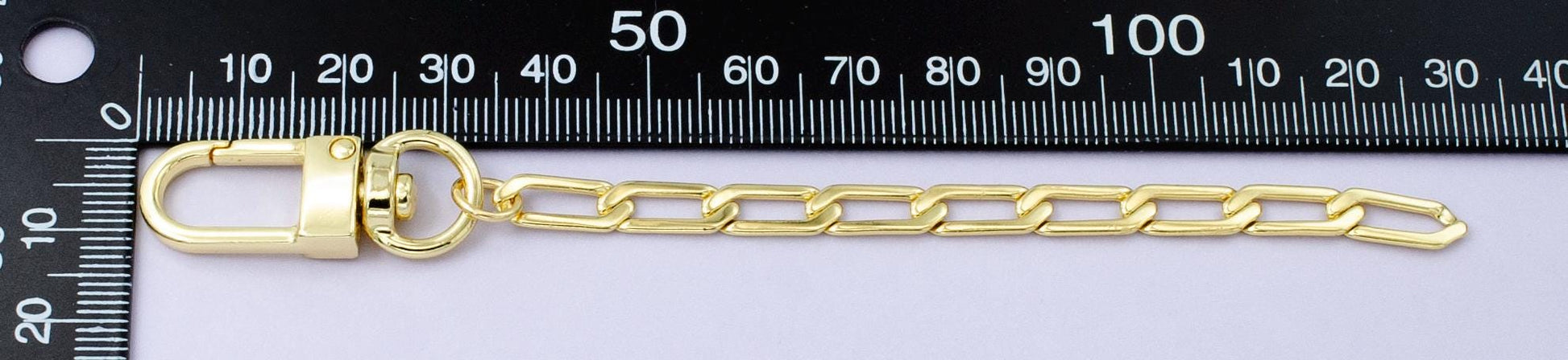 Modern 24k Gold Filled Paper Clip chain 5 inch for Bag Charm Supply DIY Supply for Purse Charm Jewelry Making WA-2759