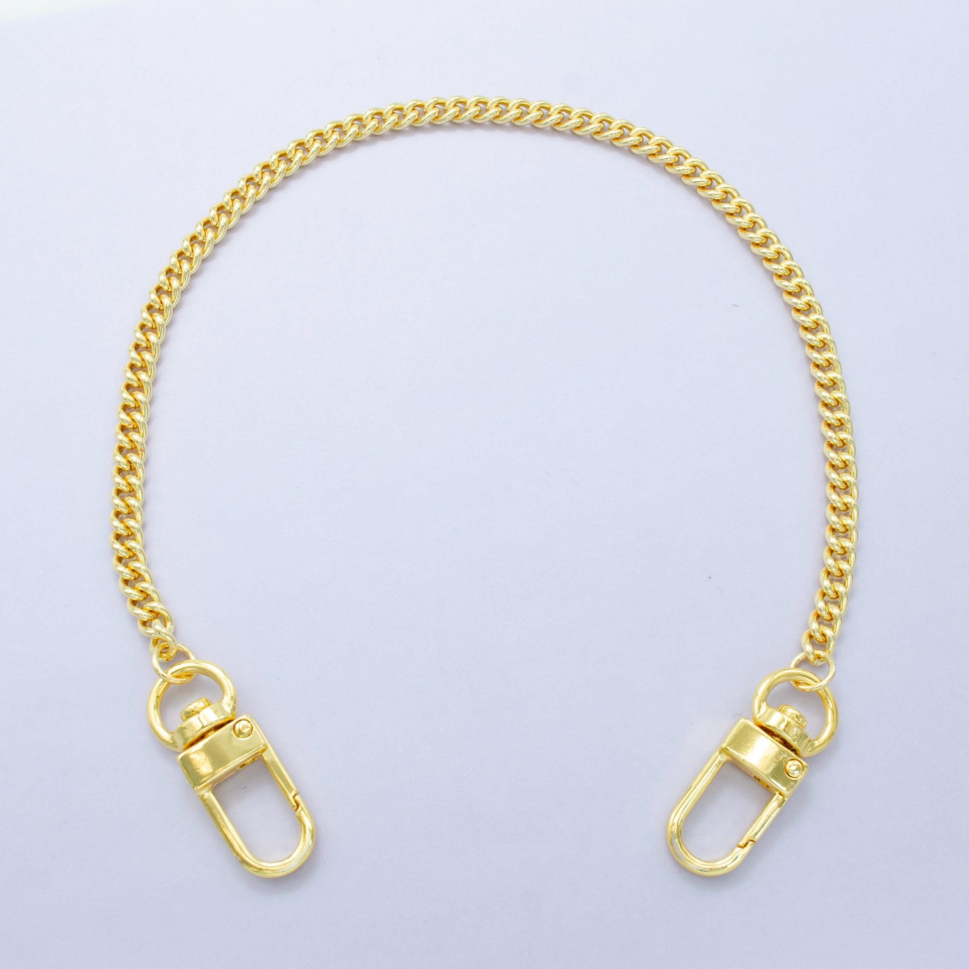 Long 24k Gold Filled Miami Cuban Curb chain 11.5 inch for Party Bag Charm Supply DIY Supply for Tote Purse Charm Jewelry Making WA-2929