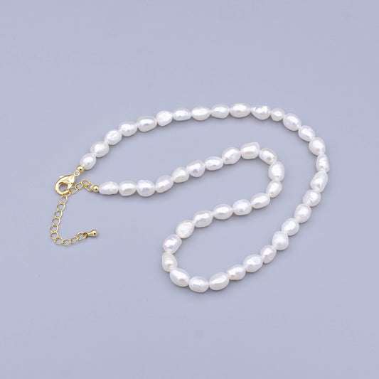 Genuine Freshwater Pearl Necklace Irregular Potato Shape Fresh Water Pearl Necklace, Men or Women, Unisex wa2912