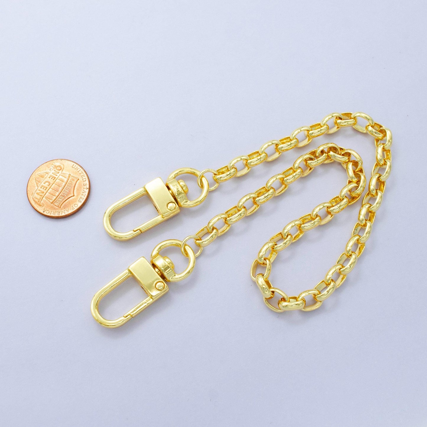 Long 24k Gold Filled oval Paper Clip chain 11.5 inch for Bag Charm Supply DIY Supply for Tote Purse Charm Jewelry Making WA-2942