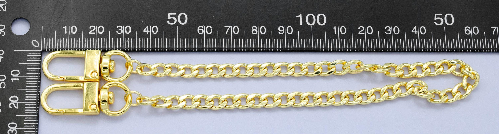 Long 24k Gold Filled Curb chain 11.5 inch for Party Bag Charm Supply DIY Supply for Tote Purse Charm Jewelry Making WA-2939